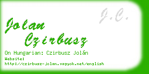 jolan czirbusz business card